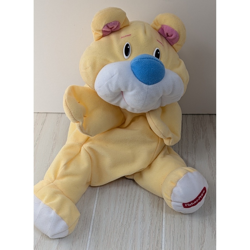 Fisher Price Rumple Bear Yellow Bear Blue Nose Vintage 1999 Plush